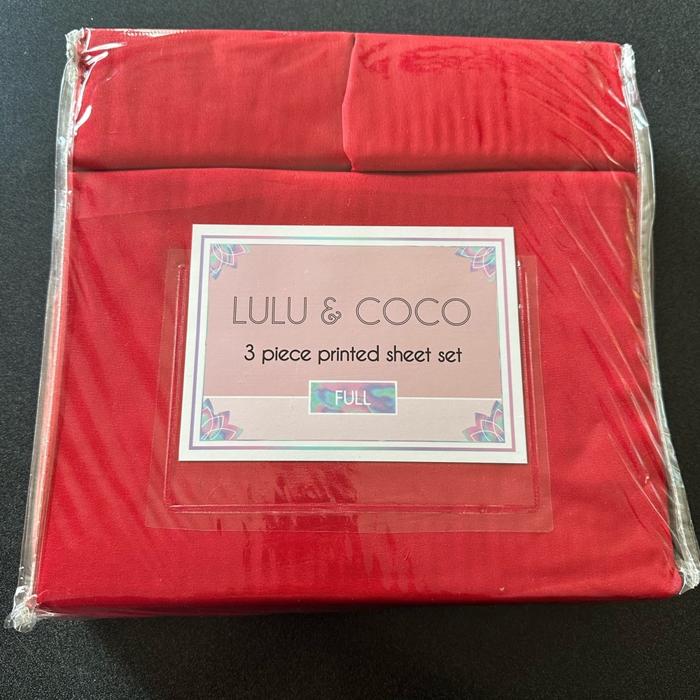 Red 3-Piece toddler full size Sheet Set